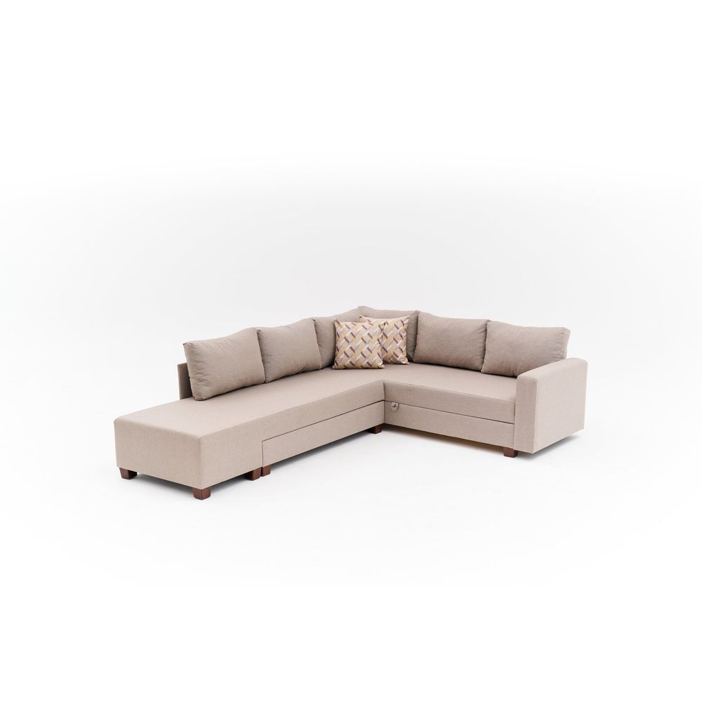 Aly Right - Bež Ugaona Sofa na Razvlačenje slika 8