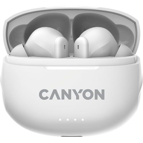 CANYON TWS-8, Bluetooth headset, with microphone, with ENC, BT V5.3 BT V5.3 JL 6976D4, Frequence Response:20Hz-20kHz, battery EarBud 40mAh*2+Charging Case 470mAh, type-C cable length 0.24m, Size: 59*48.8*25.5mm, 0.041kg, white slika 1
