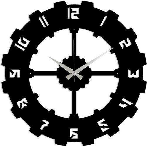Wallity Ukrasni metalni zidni sat, Metal Wall Clock 4 - Black slika 2
