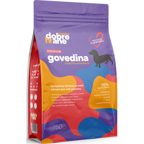 TDH MINI Govedina s bučinim sjemenkama, potpuna hrana za pse, za male pasmine, 750 g slika 1