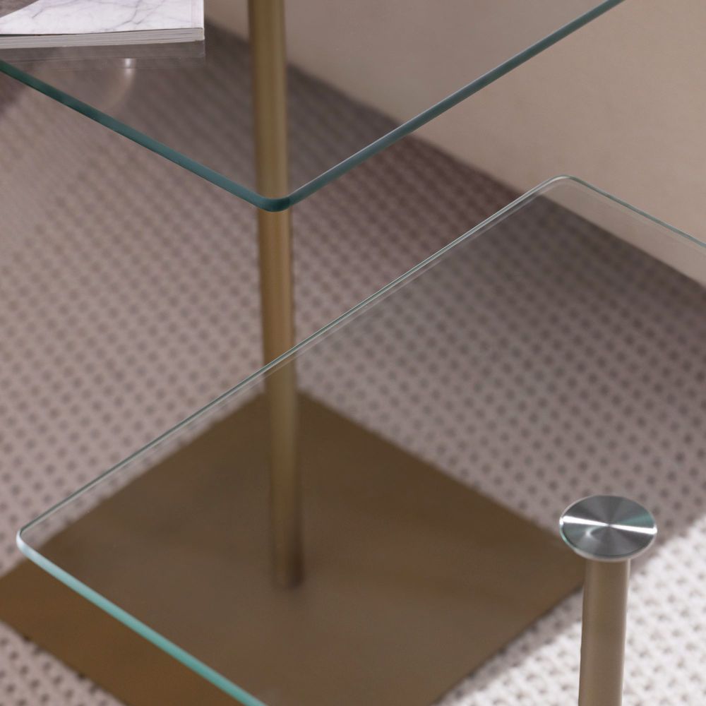 Kafa stol Elegante 2 - Zlatni i prozirni dizajn slika 3