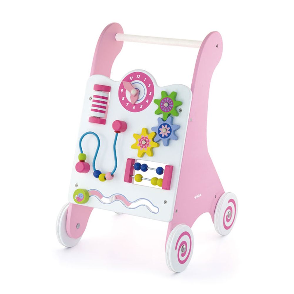 Viga Drvena guralica Baby Walker, Pink slika 1