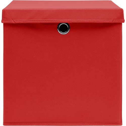 Kutije za pohranu s poklopcima 4 kom 28 x 28 x 28 cm crvene slika 27