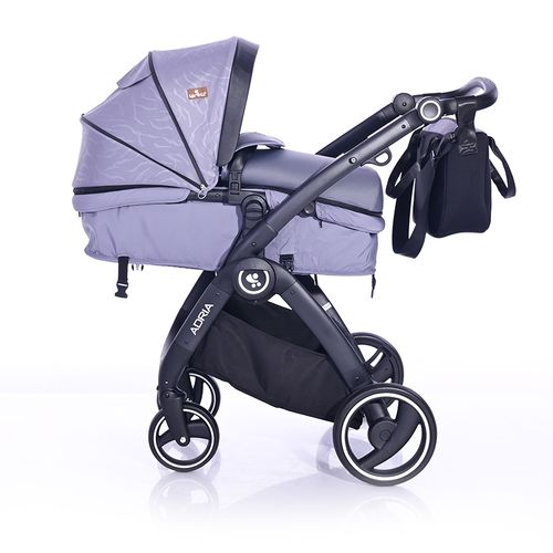 LORELLI ADRIA Kolica Grey 2u1 SET: Košara + Putna Torba + Zimska Navlaka (do 15 kg) slika 5