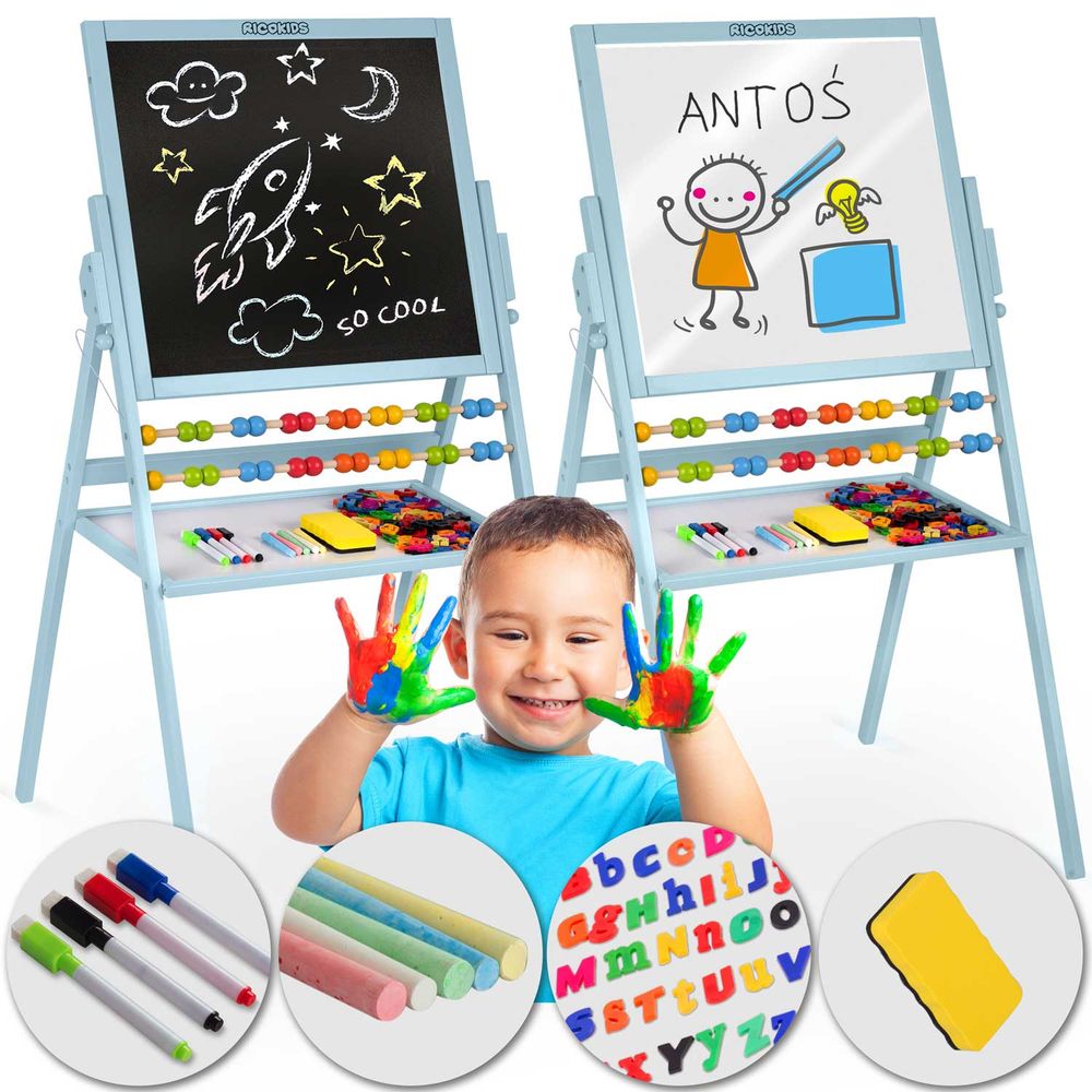 Ricokids magnetska okretna ploča za kredu - plava slika 1