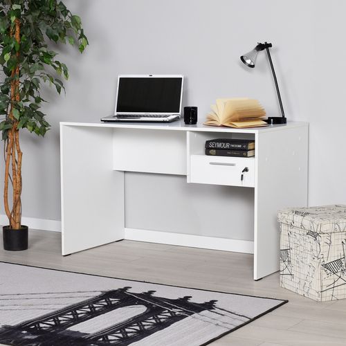 CMS-510-DD-1 White Study Desk slika 1