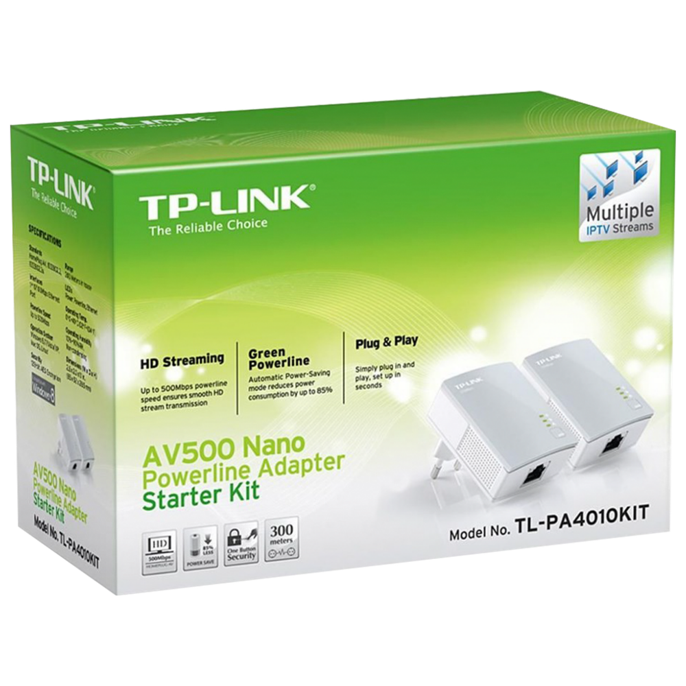 TP-LINK Mrežna strujna utičnica 600Mbps, set 2 kom - TL-PA4010KIT slika 2