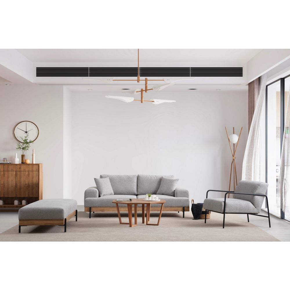 Eti Oak Pouffe - Sivi Pouf slika 4