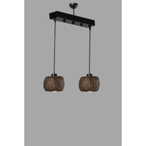 Tıger 2 Li Sıralı Ceviz Rattan Sarkıt Bronze Chandelier slika 2