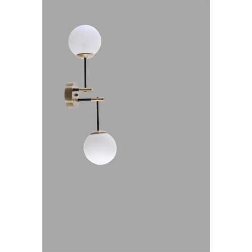 Dolunay 2 Li Eskitme Beyaz Camlı Aplik White Wall Lamp slika 3