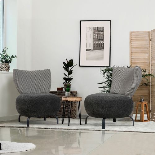 Loly Set - Anthracite Anthracite Wing Chair Set slika 1
