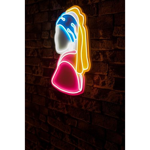 Wallity Devojka sa bisernom minđušom Pinky - Višebojno Dekorativno Plastično LED Osvetljenje slika 2