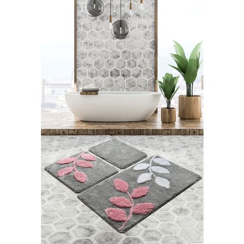 İnnovia - Grey Multicolor Acrylic Bathmat Set (3 Pieces) slika 1