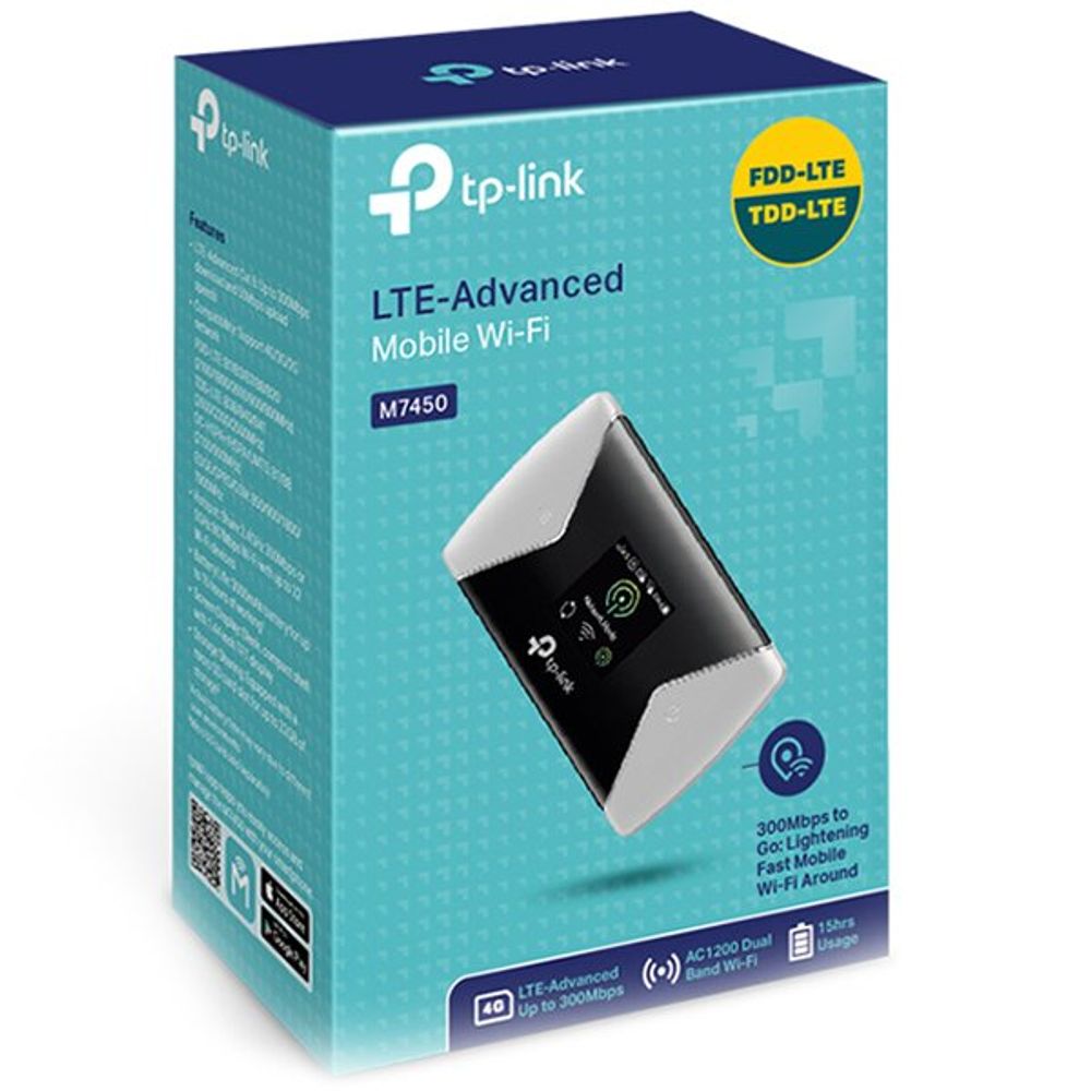 Mobile Router TP-Link 300Mbps 4G LTE-Advanced Mobile Wi-Fi, AC1200 selectable Dual Band Wi-Fi, internal 4G Modem, SIM card slot, micro SD card slot, 1.4 inch TFT color screen display, 3000mAH rechargeable battery, tpMiFi App slika 2