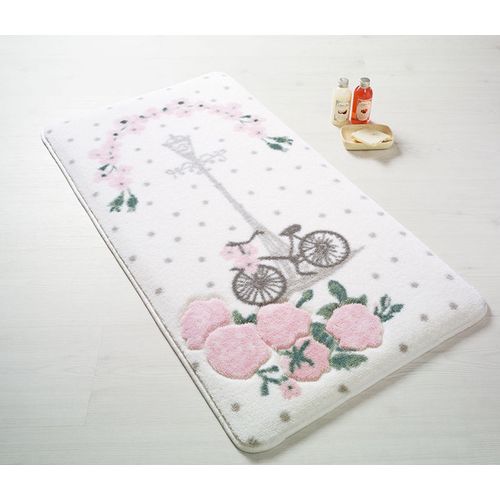 Colourful Cotton Kupaonski tepih, Vintage Bike - Pink (80 x 140) slika 1