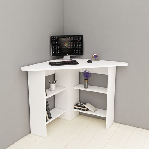 Corner - White White Study Desk slika 2