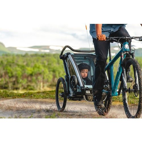 Thule Chariot Cross 2 svjetloplava (alaska) sportska dječja kolica i prikolica za bicikl za dvoje djece (4u1) slika 17