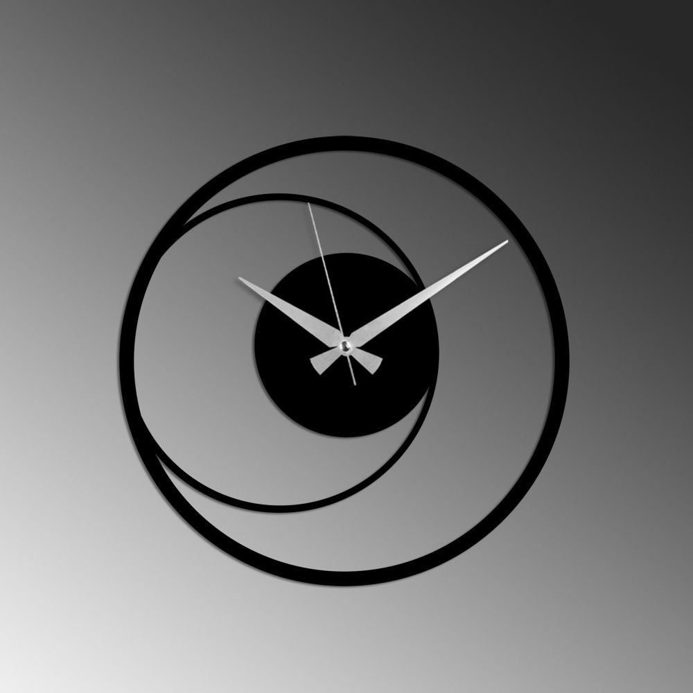 Decorative metal wall clock Circle 15, colour: black slika 5