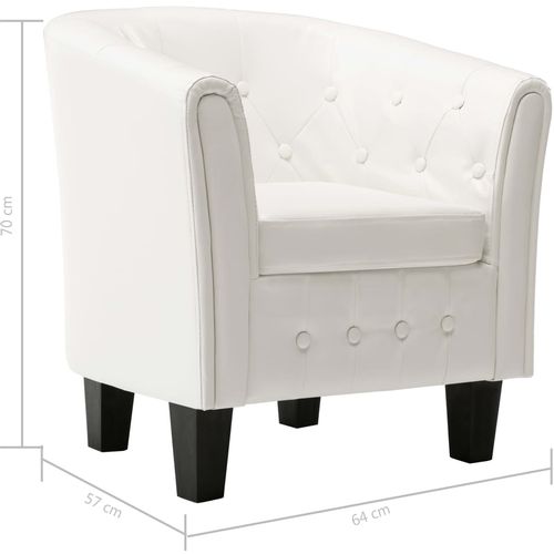 Fotelja od umjetne kože bijela slika 13