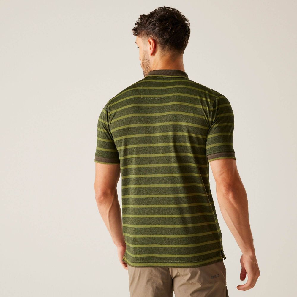 Regatta Muška polo majica kratkih rukava Kildra Olive Green/Black slika 3
