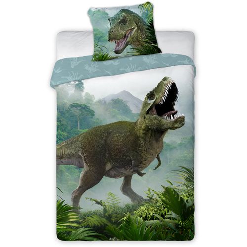 Baloo Posteljina za decu Dino T-Rex  Zeleni 160x200+70x80cm slika 3
