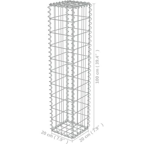 Gabionski zid s poklopcima od pocinčanog čelika 20 x 20 x 100 cm slika 20