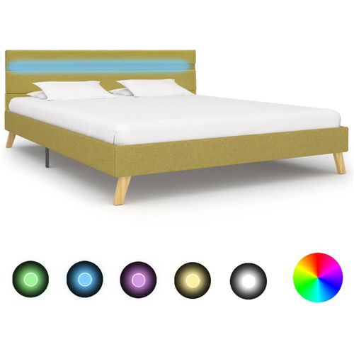 Okvir za krevet od tkanine s LED svjetlom zeleni 140 x 200 cm slika 18