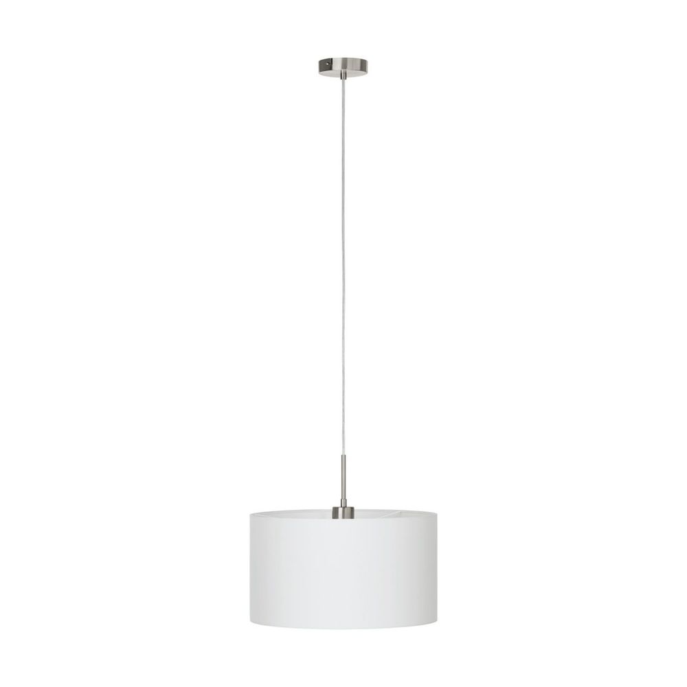 Eglo Pasteri Visilica 1, E27, Ø380 mm, Nikl/Mat, Tekstil Bijela slika 1