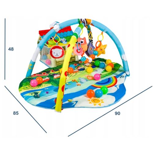 Lionelo dječja podloga za igru - edukativni madrac s igračkama + lopticama Imke slika 5