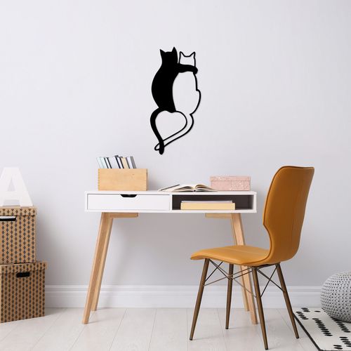 Wallity Love Cats - 478 Black Decorative Metal Wall Accessory slika 2