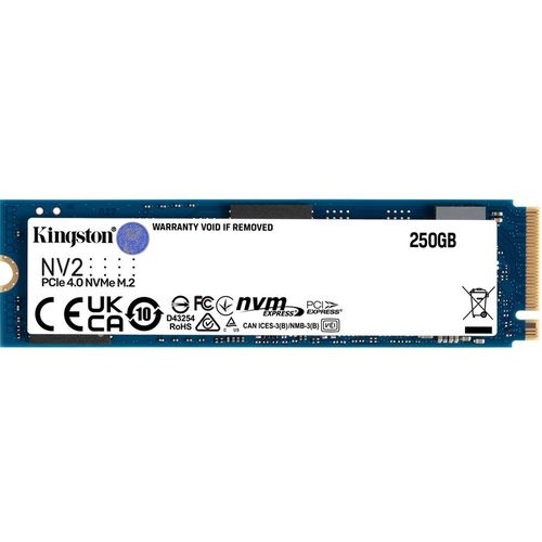 Kingston SNV2S/250G M.2 NVMe 250GB SSD, NV2, PCIe Gen 4x4, Read up to 3,500 MB/s, Write up to 1,300 MB/s, (single sided), 2280 slika 2