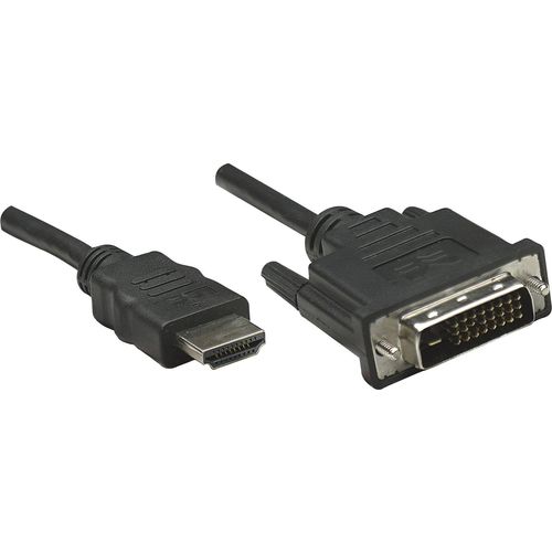Manhattan DVI / HDMI adapterski kabel DVI-D 24+1-polni utikač, HDMI A utikač 3.00 m crna 372510 pozlaćeni kontakti, UL certificiran DVI kabel slika 4