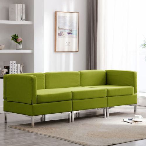 3-dijelni set sofa od tkanine zeleni slika 12