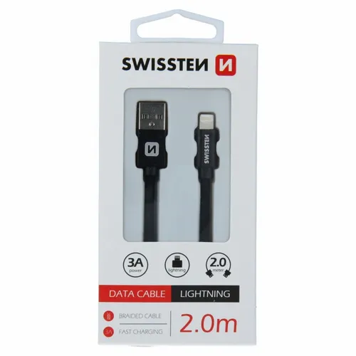 Swissten kabl USB/Lightning 2,0m crna slika 2