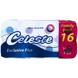 Celeste toalet papir EXCLUSIVE PLUS 16/1, troslojni, 150 listića