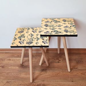 Nesting stolovi 2Shp11 - (2 komada) - boje: bež, crna, bijela