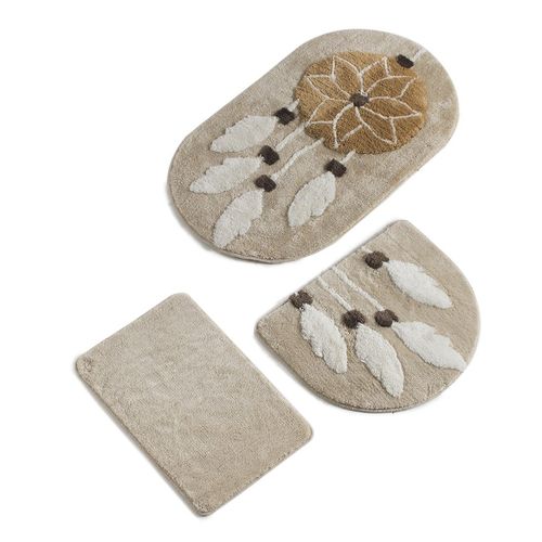 Rüya - Brown Multicolor Bathmat Set (3 Pieces) slika 3