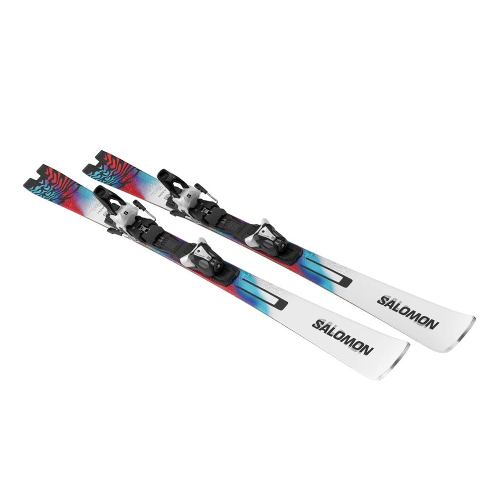 Salomon Skije sa vezovima E Addikt + MI12 GW F80 White/Neon Blue/Red slika 2