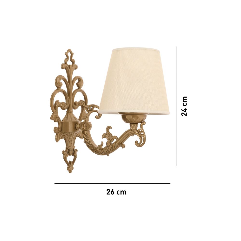 Claire - Zidna Lampa u Krem i Zlatnoj Boji slika 4