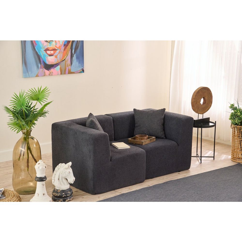 Dvosjed Sofa Raks - antracitna boja slika 3