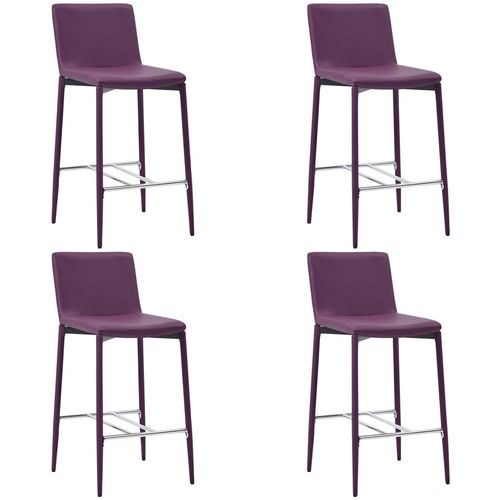 Barski stolci od umjetne kože 4 kom ljubičasti slika 1