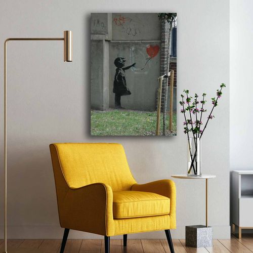 70100BANKSY008 Multicolor Decorative Canvas Painting slika 1