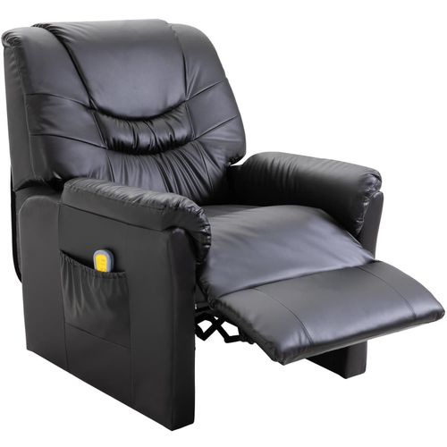 Masažna stolica od umjetne kože crna slika 37