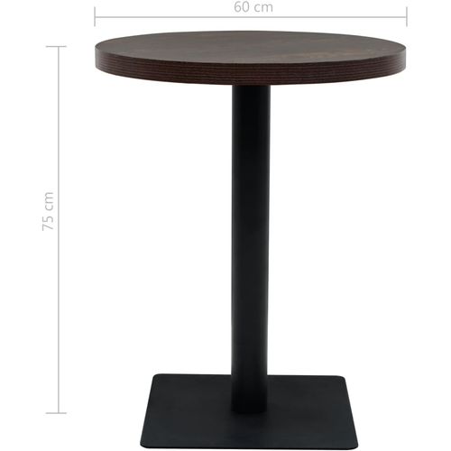 Okrugli stol za bistro od MDF-a i čelika 60 x 75 cm tamni pepeljasti slika 29