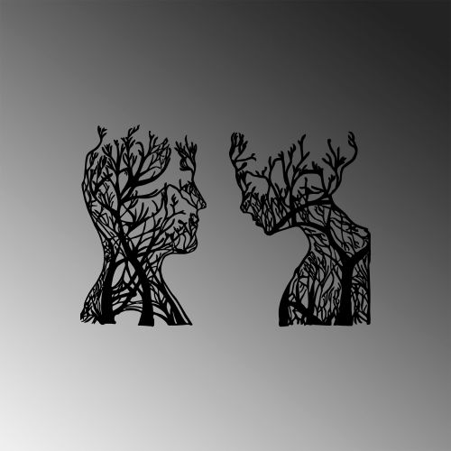 Wallity Metalna zidna dekoracija, Tree Man And Woman - 325 slika 5