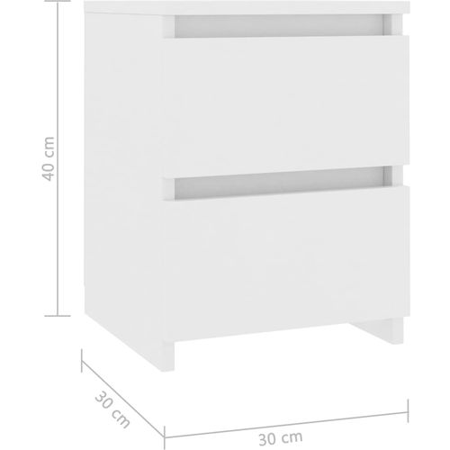 Noćni ormarići 2 kom bijeli 30 x 30 x 40 cm od iverice slika 13