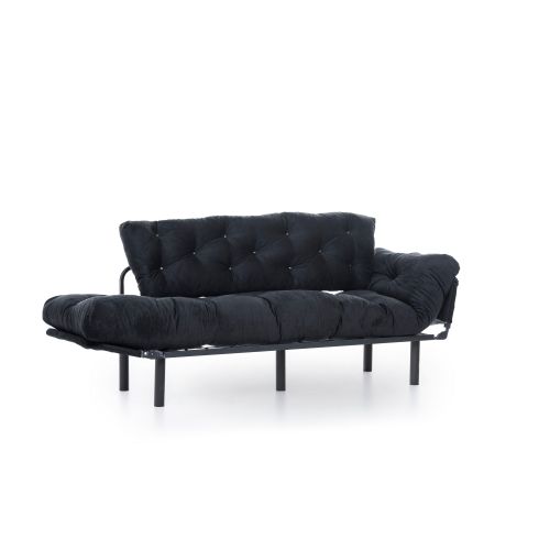 Atelier Del Sofa Trosjed na razvlačenje, Crno, Nitta Triple - Black slika 7