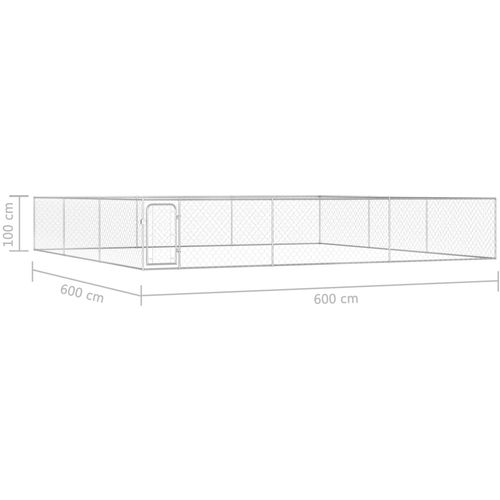 Vanjski kavez za pse od pocinčanog čelika 6 x 6 x 1 m slika 27
