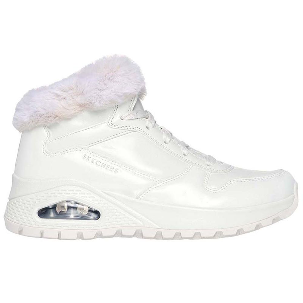 Skechers Čizme za žene White Patent Duraleather/Faux Fur slika 1