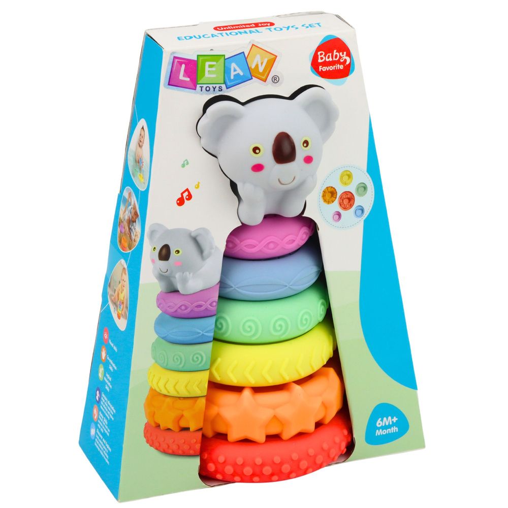 Senzorna piramida s edukativnim tornjem s koalom, šarena, 7 komada. slika 6